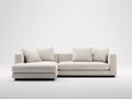 Ecksofa Strukturstoff 300x170x75 cm - Creme Beige - modern mit Ottomane