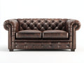 Zweisitzer Sofa Lederoptik ca. 180 x 92 x 76 cm - Dunkelbraun - Chesterfield-Design mit Knopfheftung