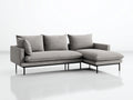 Ecksofa Webstoff ca. 255 x 165 x 82 cm - Hellgrau - Modernes Design mit Ottomane