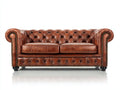 Zweisitzer Sofa Lederoptik 225x95x78 cm - Antikbraun - Chesterfield Stil mit Knopfheftung