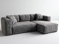 Ecksofa mit Cordstoffbezug 278 x 180 x 86 cm - Grau - Tief gepolsterte Wohnlandschaft für Wohnzimmer im modernen Design