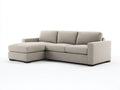 Ecksofa aus Strukturstoff 285 x 170 x 86 cm - Beige und Dunkelbraun - Großzügige Polsterung mit Ottomane