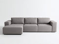 Ecksofa Webstoff ca. 285 x 170 x 82 cm - Hellgrau - Modulares Design mit Ottomane