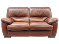 Zweisitzer Sofa Lederoptik ca. 170 x 95 x 93 cm - Braun - Klassisches Design mit gepolsterten Armlehnen