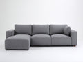 Ecksofa mit strukturiertem Webstoff 290 x 170 x 84 cm - Grau - bodennahes modernes Lounge-Design für Wohnzimmer