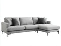 Ecksofa mit Webstoff 305 x 175 x 86 cm - Hellgrau - modernes Lounge-Design mit schwarzen Metallfüßen für Wohnzimmer