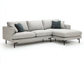 Ecksofa mit Webstoffbezug 292 x 177 x 84 cm - Beige und Schwarz - Modernes Wohnzimmer Sofa mit Recamiere und Metallfüßen