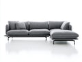 Ecksofa Webstoff 320x165x76 cm - Hellgrau - modern mit Metallbeinen