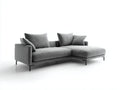 Ecksofa aus Webstoff 278 x 165 x 85 cm - Grau und Schwarz - Moderne Polsterung mit Ottomane