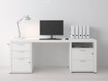 Schreibtisch Holzwerkstoff 180x60x75 cm - Weiß - modern mit Stauraum