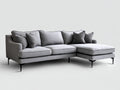Ecksofa mit Webstoffbezug 284 x 170 x 86 cm - Hellgrau und Schwarz - Moderne Wohnlandschaft mit schlanken Metallfüßen