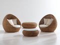 Gartensofa Set Polyrattan ca. 105 x 92 x 138 cm - Braun - 4-teiliges Lounge-Design mit Glastischen